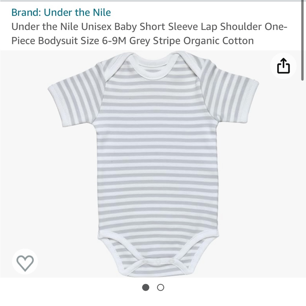 Under The Nile Organic Cotton Onesies x2